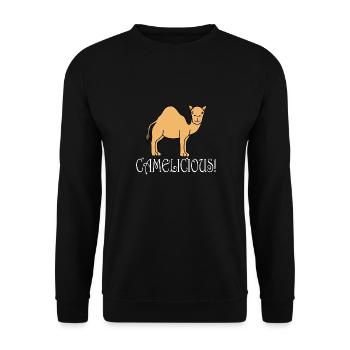 Camelicious Funny Camel Wildlife Desert Animal - Unisex Sweatshirt - black - Front - Alina (178cm) & Michal (187cm)