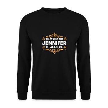 Jennifer - Unisex Pullover - Schwarz - Vorne - Alina (178cm) & Michal (187cm)