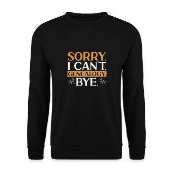 Genealogie Ahnenforschung Ahnenforscher - Unisex Pullover - Schwarz - Vorne - Alina (178cm) & Michal (187cm)