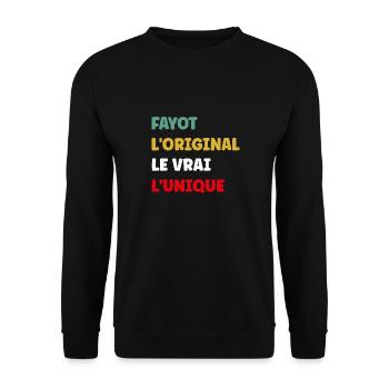 fayot l'original le vrai - Sweat-shirt Unisexe - noir - Devant - Alina (178cm) & Michal (187cm)