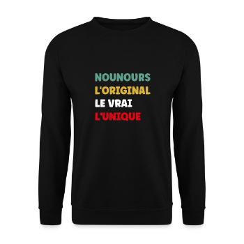 nounours - Sweat-shirt Unisexe - noir - Devant - Alina (178cm) & Michal (187cm)