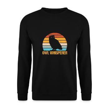 Hibou Whisperer Retro Birds De Prey Ornith - Sweat-shirt Unisexe - noir - Devant - Alina (178cm) & Michal (187cm)