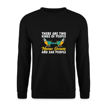 Gelbbrustara Papagei Blue And Yellow Macaw - Unisex Pullover - Schwarz - Vorne - Alina (178cm) & Michal (187cm)
