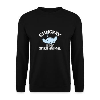 Stachelrochen Mantarochen Ozean Rochen - Unisex Pullover - Schwarz - Vorne - Alina (178cm) & Michal (187cm)