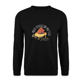 Music Education Matters Music Teacher Musician - Unisex Pullover - Schwarz - Vorne - Alina (178cm) & Michal (187cm)