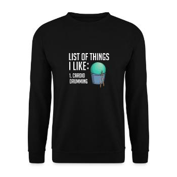 Cardio Drumming Gym Fitness Class Workout - Unisex Sweatshirt - black - Front - Alina (178cm) & Michal (187cm)