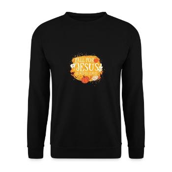 Les croyants chrétiens religieux tombent amoureux de Jésus He - Sweat-shirt Unisexe - noir - Devant - Alina (178cm) & Michal (187cm)