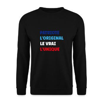 PATRIOTE - Sweat-shirt Unisexe - noir - Devant - Alina (178cm) & Michal (187cm)