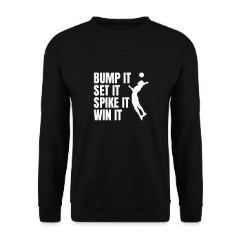Bump It Set It Spike It Win It Spiker Volleyball P - Sweat-shirt Unisexe - noir - Devant - Alina (178cm) & Michal (187cm)