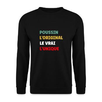 poussin - Sweat-shirt Unisexe - noir - Devant - Alina (178cm) & Michal (187cm)
