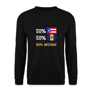Barbados Flagge Barbadier Bajan - Unisex Pullover - Schwarz - Vorne - Alina (178cm) & Michal (187cm)