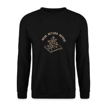 Bibliothécaire lire retour répéter bibliothécaire travailleur livre - Sweat-shirt Unisexe - noir - Devant - Alina (178cm) & Michal (187cm)