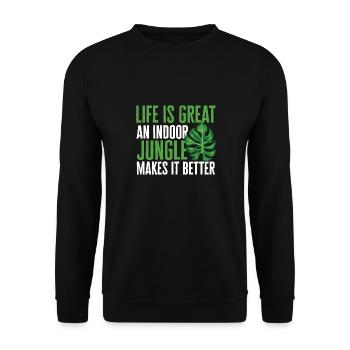 Monstera Deliciosa Albo Plante d’intérieur botanique - Sweat-shirt Unisexe - noir - Devant - Alina (178cm) & Michal (187cm)