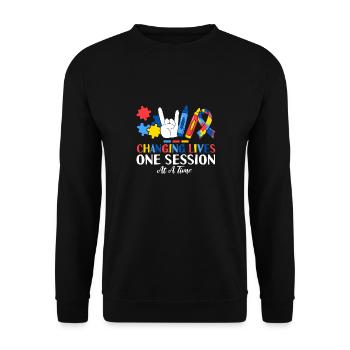 Changing Lives One Session At A Time ABA - Unisex Pullover - Schwarz - Vorne - Alina (178cm) & Michal (187cm)
