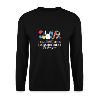 Communication Looks Different For Everyone ABA - Unisex Sweatshirt - black - Front - Alina (178cm) & Michal (187cm)
