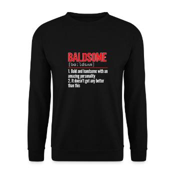 Tête chauve Calvitie Barbe Tête chauve - Sweat-shirt Unisexe - noir - Devant - Alina (178cm) & Michal (187cm)