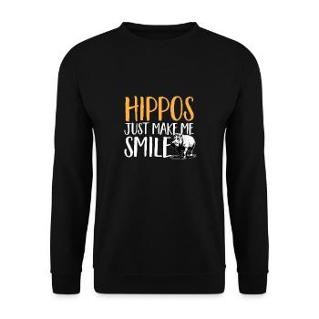 Hippopotame Hippopotame - Sweat-shirt Unisexe - noir - Devant - Alina (178cm) & Michal (187cm)