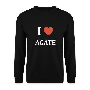 I love Agate - Sweat-shirt Unisexe - noir - Devant - Alina (178cm) & Michal (187cm)