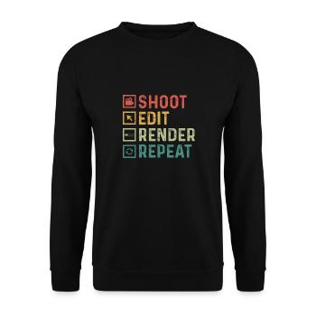 Video Editor Filmmaker Videographer - Unisex Sweatshirt - black - Front - Alina (178cm) & Michal (187cm)
