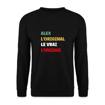 alex33 - Sweat-shirt Unisexe - noir - Devant - Alina (178cm) & Michal (187cm)