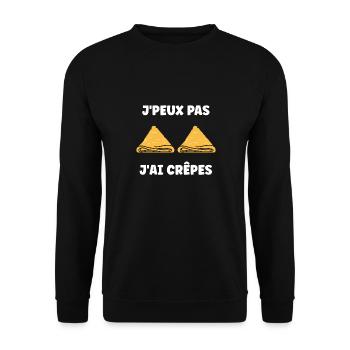 Crêpes Bretagne humour crêpe - Sweat-shirt Unisexe - noir - Devant - Alina (178cm) & Michal (187cm)