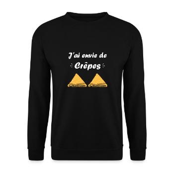 Crêpes Bretagne humour crêpe - Sweat-shirt Unisexe - noir - Devant - Alina (178cm) & Michal (187cm)