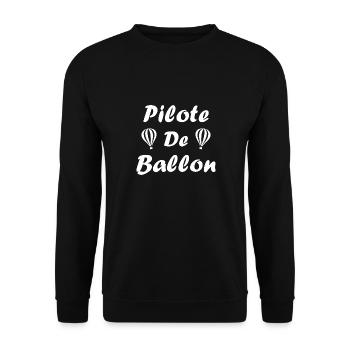 Humour Montgolfière - Sweat-shirt Unisexe - noir - Devant - Alina (178cm) & Michal (187cm)