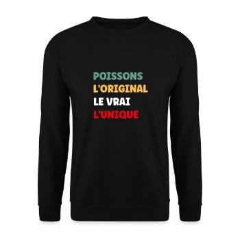 poissons - Sweat-shirt Unisexe - noir - Devant - Alina (178cm) & Michal (187cm)