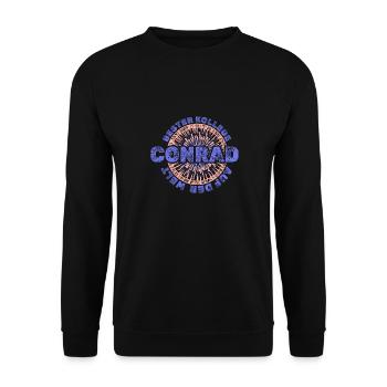 Conrad als Vorname - Unisex Pullover - Schwarz - Vorne - Alina (178cm) & Michal (187cm)