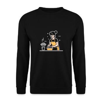 Humour faire le ménage - Sweat-shirt Unisexe - noir - Devant - Alina (178cm) & Michal (187cm)