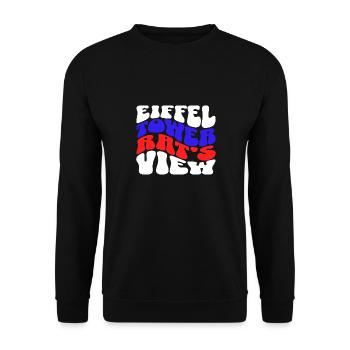 Paris Adventure Eiffel Parisian Rat Mouse Whiskers - Unisex Pullover - Schwarz - Vorne - Alina (178cm) & Michal (187cm)