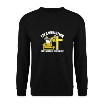 I'm A Christian Under Construction God's Not Done - Unisex Sweatshirt - black - Front - Alina (178cm) & Michal (187cm)