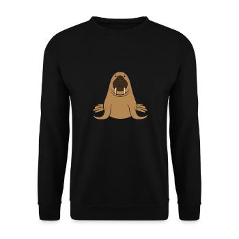 Walross - Unisex Pullover - Schwarz - Vorne - Alina (178cm) & Michal (187cm)