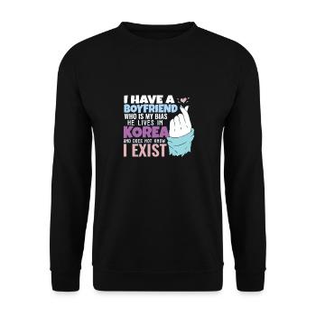 Kpop Idol Fan K Drama Lover J'aime la Corée J'ai un - Sweat-shirt Unisexe - noir - Devant - Alina (178cm) & Michal (187cm)