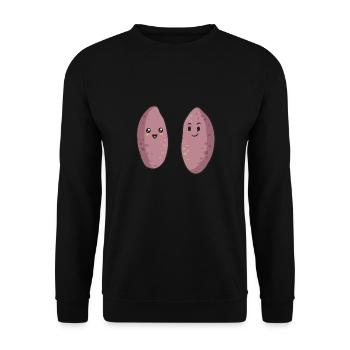Légumes-racines de patates douces - Sweat-shirt Unisexe - noir - Devant - Alina (178cm) & Michal (187cm)