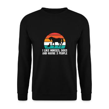 Pferdeliebhaber Reiten Reiten - Unisex Pullover - Schwarz - Vorne - Alina (178cm) & Michal (187cm)