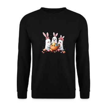 Bunny Ghosts - Unisex Sweatshirt - black - Front - Alina (178cm) & Michal (187cm)