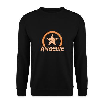 Angelie as a first name - Unisex Sweatshirt - black - Front - Alina (178cm) & Michal (187cm)