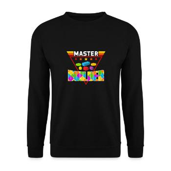 For Block Builder Dad Master Builder - Unisex Sweatshirt - black - Front - Alina (178cm) & Michal (187cm)