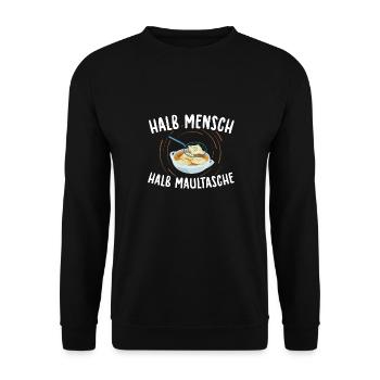 Maultaschen | Schwaben Schwabe Ländle Geschenkidee - Unisex Pullover - Schwarz - Vorne - Alina (178cm) & Michal (187cm)