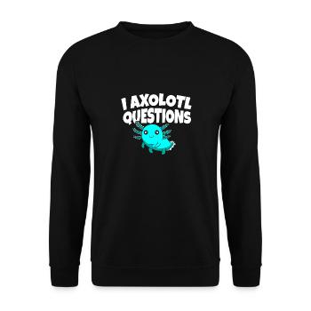 Axolotl Pet Owner I Animal Axolotl Questions - Unisex Sweatshirt - black - Front - Alina (178cm) & Michal (187cm)