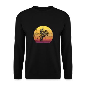 Vintage motocross biker - Unisex Pullover - Schwarz - Vorne - Alina (178cm) & Michal (187cm)