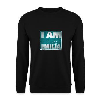 King Emilia Name - Unisex Sweatshirt - black - Front - Alina (178cm) & Michal (187cm)