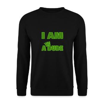 König Dude Name - Unisex Pullover - Schwarz - Vorne - Alina (178cm) & Michal (187cm)