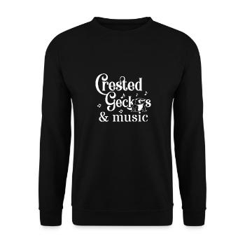 Geckos huppés et notes de musique Musicien Reptile - Sweat-shirt Unisexe - noir - Devant - Alina (178cm) & Michal (187cm)