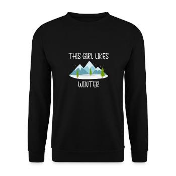 Randonnée en montagne, flocon de neige, paysage - Sweat-shirt Unisexe - noir - Devant - Alina (178cm) & Michal (187cm)
