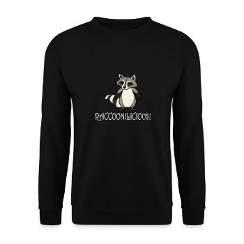 Raccoonilicious Wildlife Animal Cute Raccoons - Unisex Sweatshirt - black - Front - Alina (178cm) & Michal (187cm)