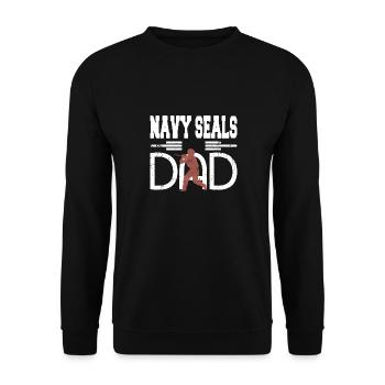 NAVY Seals DAD Retro Navy Army Father T-Shirt - Unisex Sweatshirt - black - Front - Alina (178cm) & Michal (187cm)