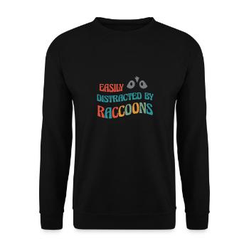 Ablenkt von Waschbären in der Wildnis, Nagetier - Unisex Pullover - Schwarz - Vorne - Alina (178cm) & Michal (187cm)
