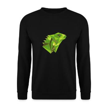 Lizard Art Puristische Wildtiere Tiere Reptilien - Unisex Pullover - Schwarz - Vorne - Alina (178cm) & Michal (187cm)
